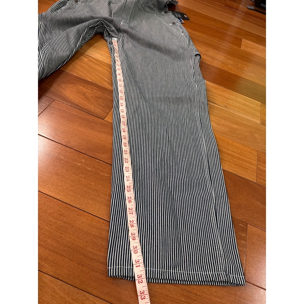 NWT Dickies Hickory Stripe Bib Overalls Mens Blue White Workwear 38X32 - Picture 8 of 9